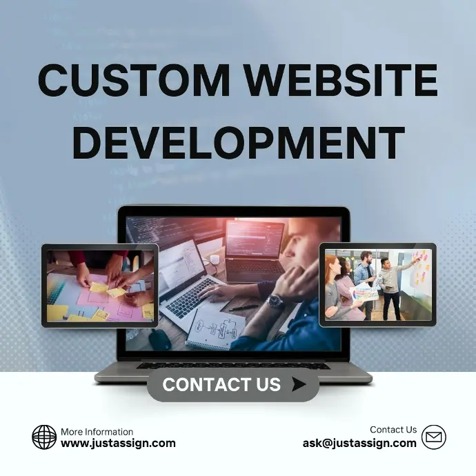 Custom website development services package tailored to specific business needs